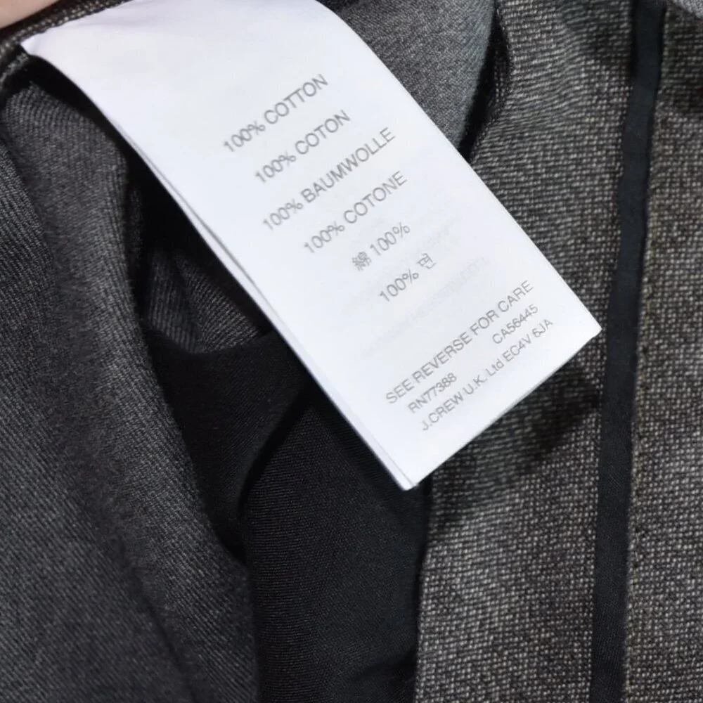 J.Crew Bowery Gray Dress Pants 100% Cotton Classic Trousers Size 32 x 30